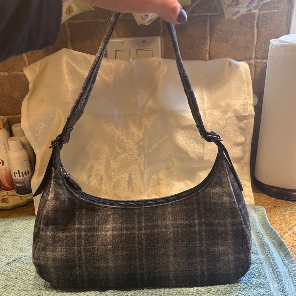 Vintage Salvatore Ferragamo Plaid Tweed shoulder bag